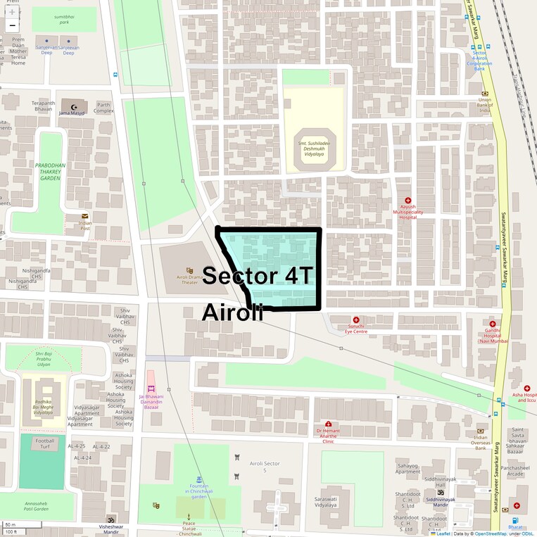 Location Map of Sector 4t Airoli