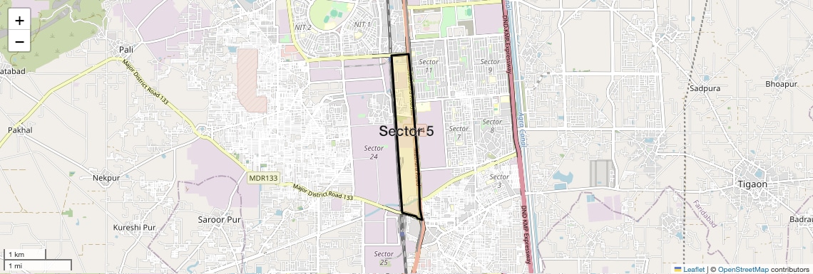 Location Map of Sector 5, Faridabad