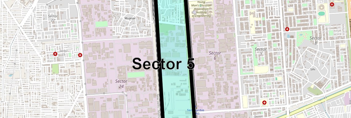 Location Map of Sector 5, Faridabad