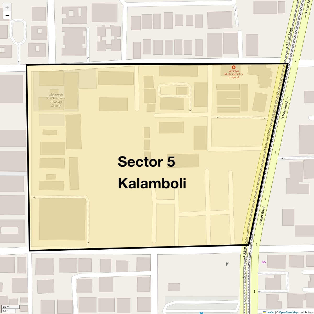 Location Map of Sector 5 Kalamboli, Navi Mumbai