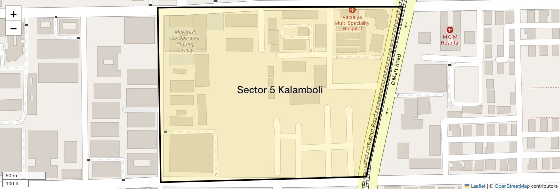 Location Map of Sector 5 Kalamboli, Navi Mumbai