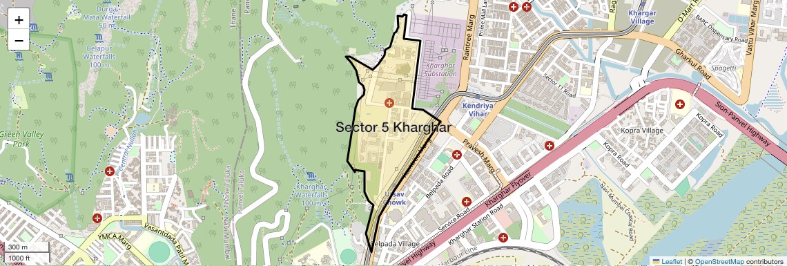 Location Map of Sector 5 Kharghar, Navi Mumbai