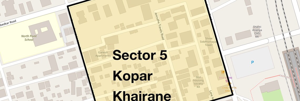 Location Map of Sector 5 Kopar Khairane, Navi Mumbai