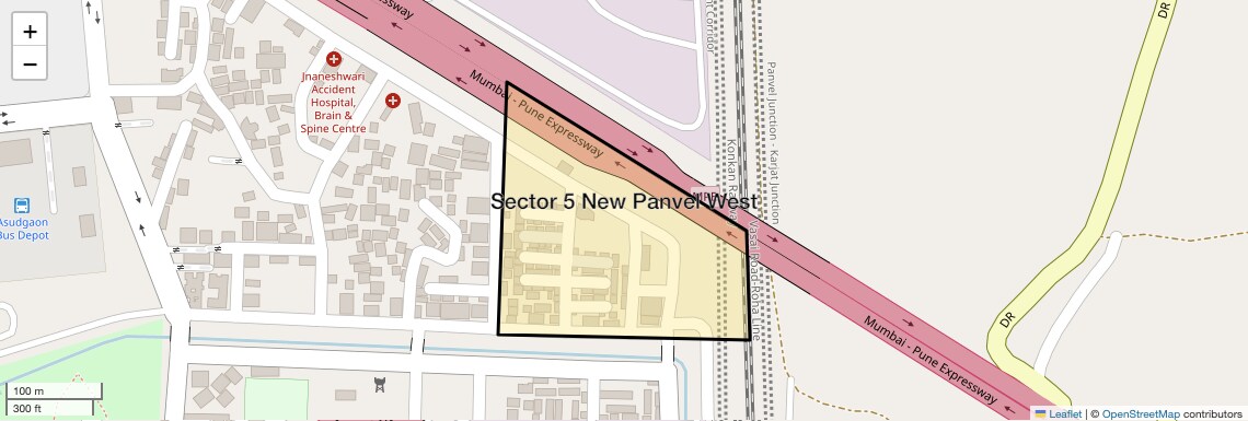 Location Map of Sector 5 New Panvel West, Navi Mumbai