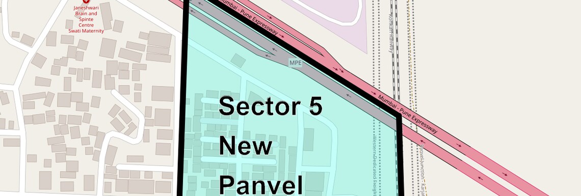Location Map of Sector 5 New Panvel West, Navi Mumbai