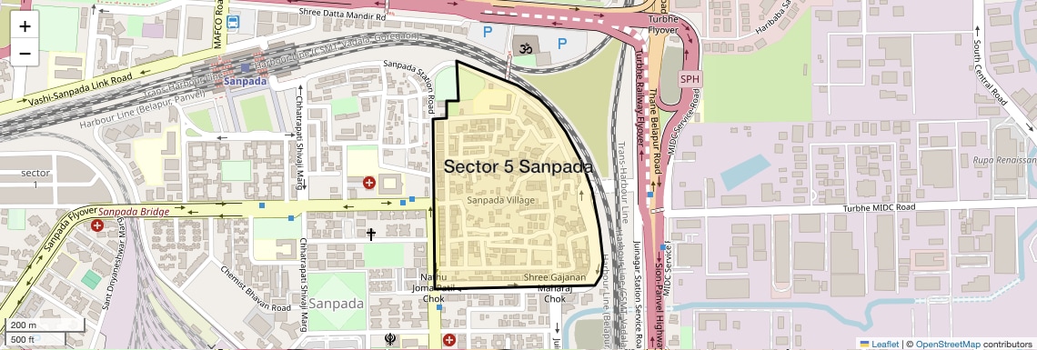 Location Map of Sector 5 Sanpada, Navi Mumbai
