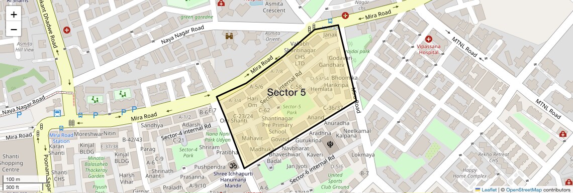 Location Map of Sector 5, Thane