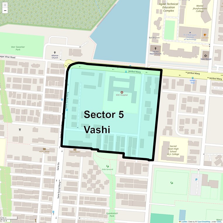 Location Map of Sector 5 Vashi