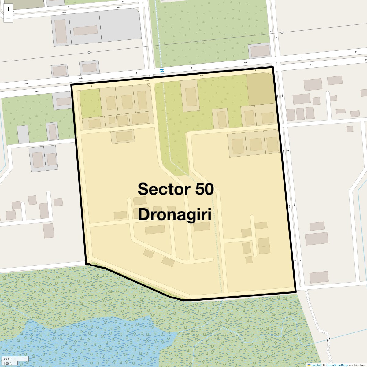 Location Map of Sector 50 Dronagiri, Navi Mumbai