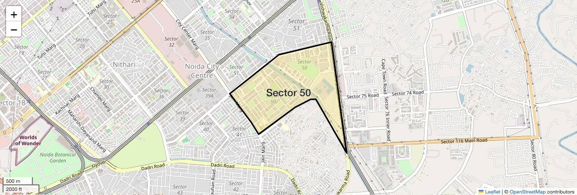 Location Map of Sector 50, Noida