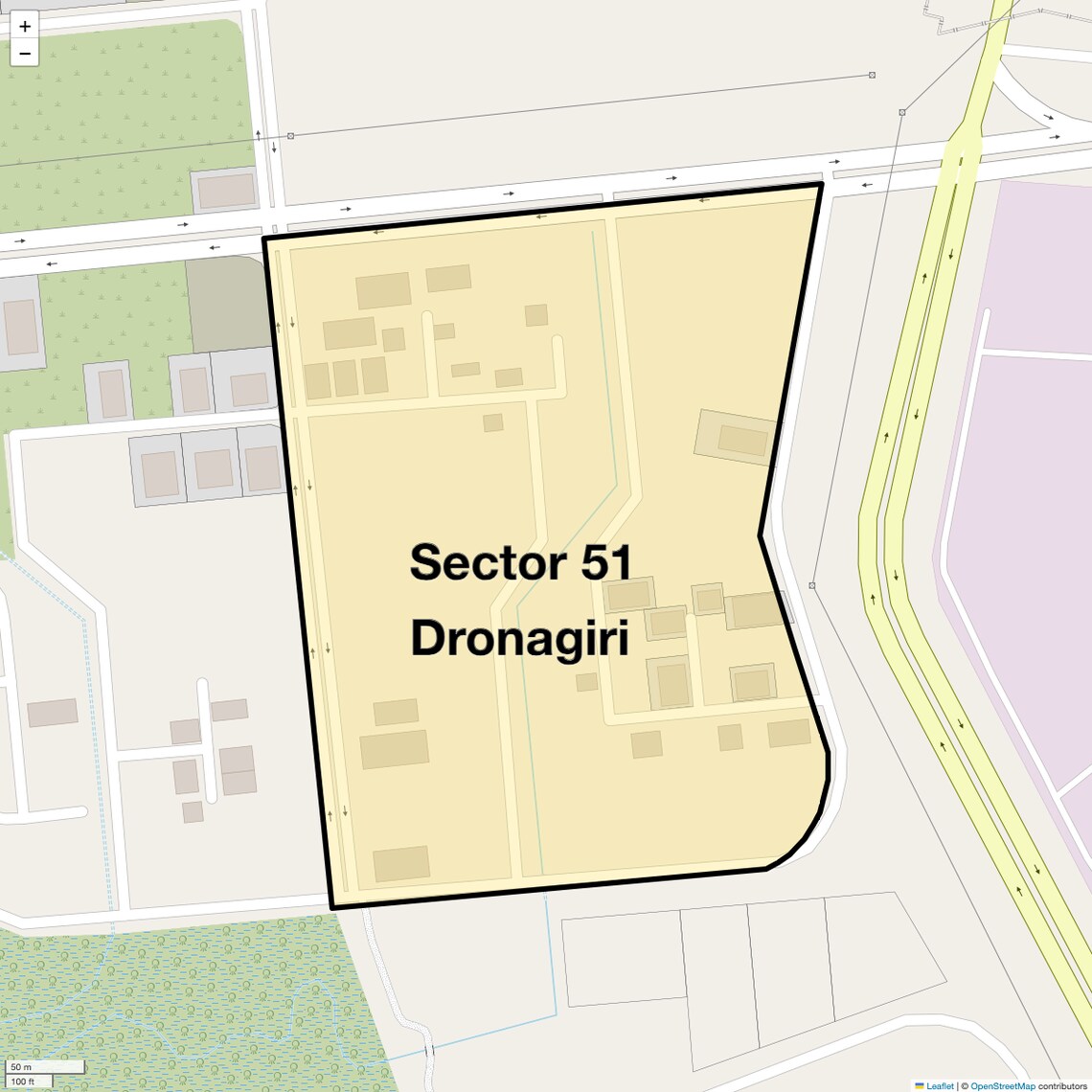 Location Map of Sector 51 Dronagiri, Navi Mumbai