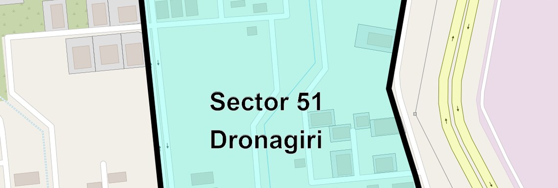 Location Map of Sector 51 Dronagiri, Navi Mumbai