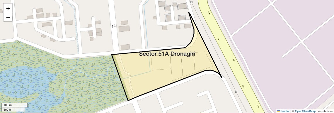 Location Map of Sector 51A Dronagiri, Navi Mumbai