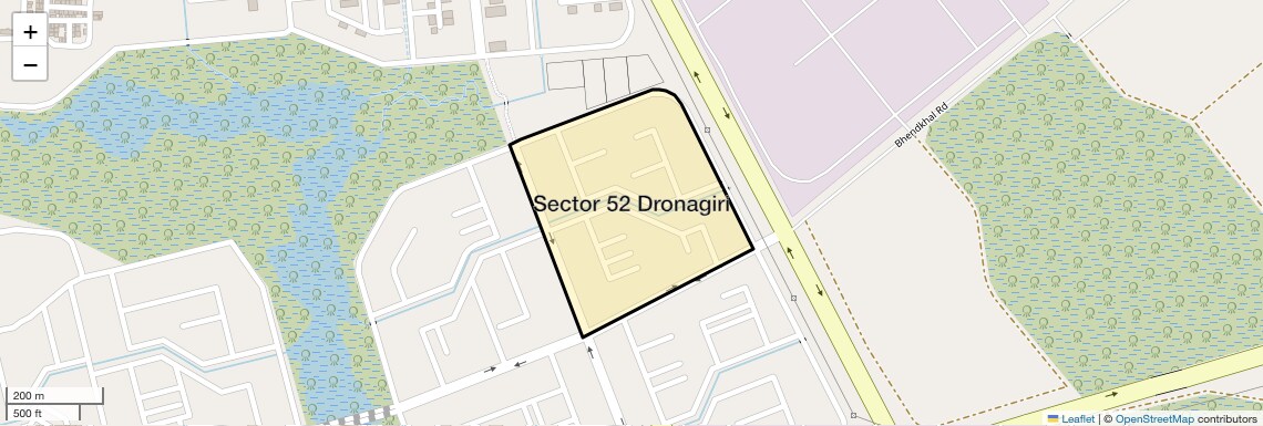 Location Map of Sector 52 Dronagiri, Navi Mumbai