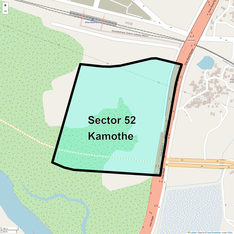 Location Map of Sector 52 Kamothe