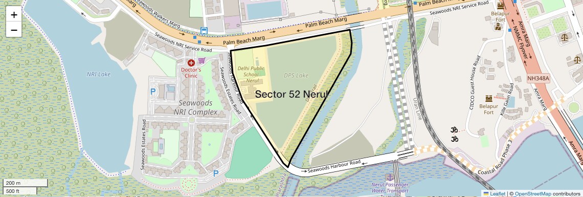 Location Map of Sector 52 Nerul, Navi Mumbai