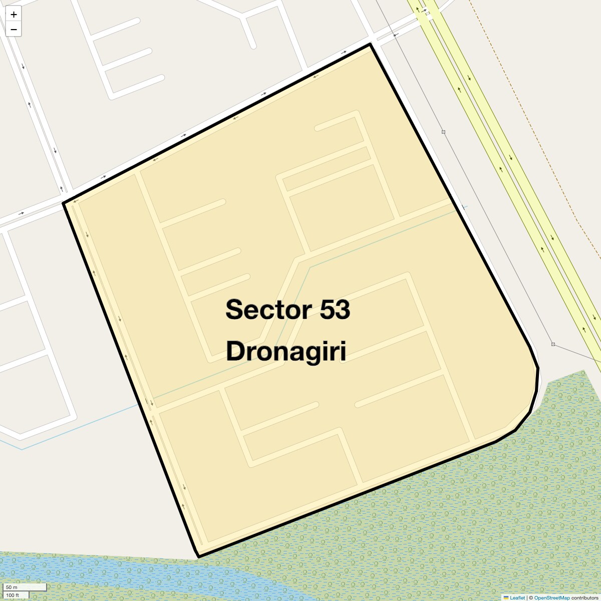 Location Map of Sector 53 Dronagiri, Navi Mumbai