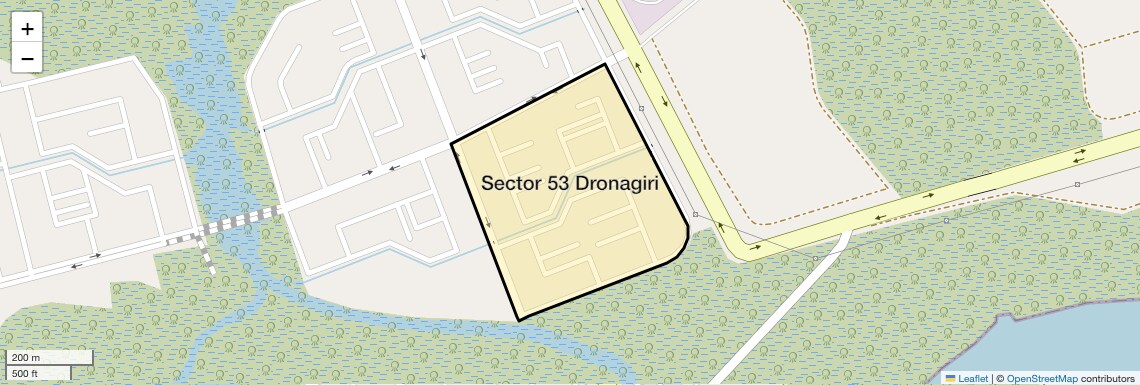 Location Map of Sector 53 Dronagiri, Navi Mumbai