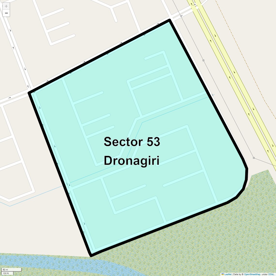 Location Map of Sector 53 Dronagiri, Navi Mumbai