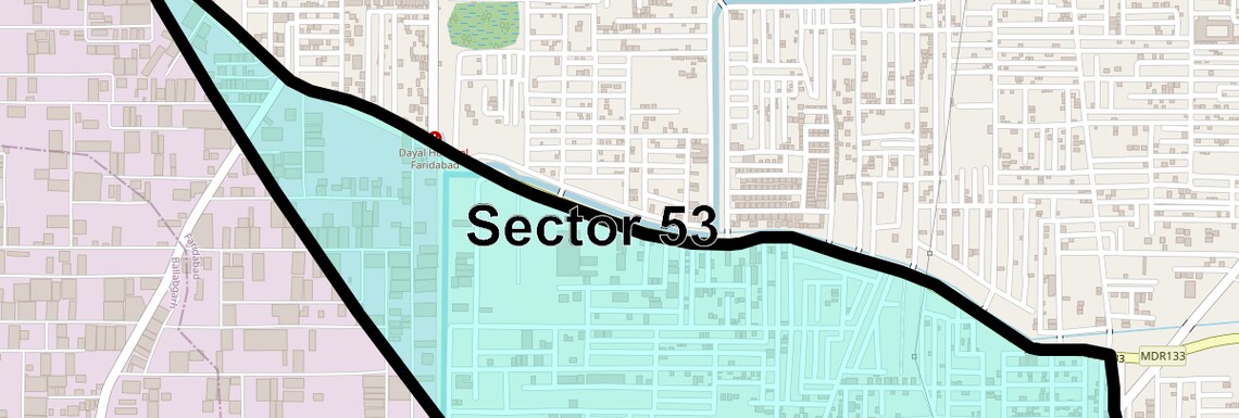 Location Map of Sector 53, Faridabad