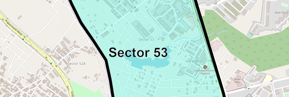 Location Map of Sector 53, Gurgaon