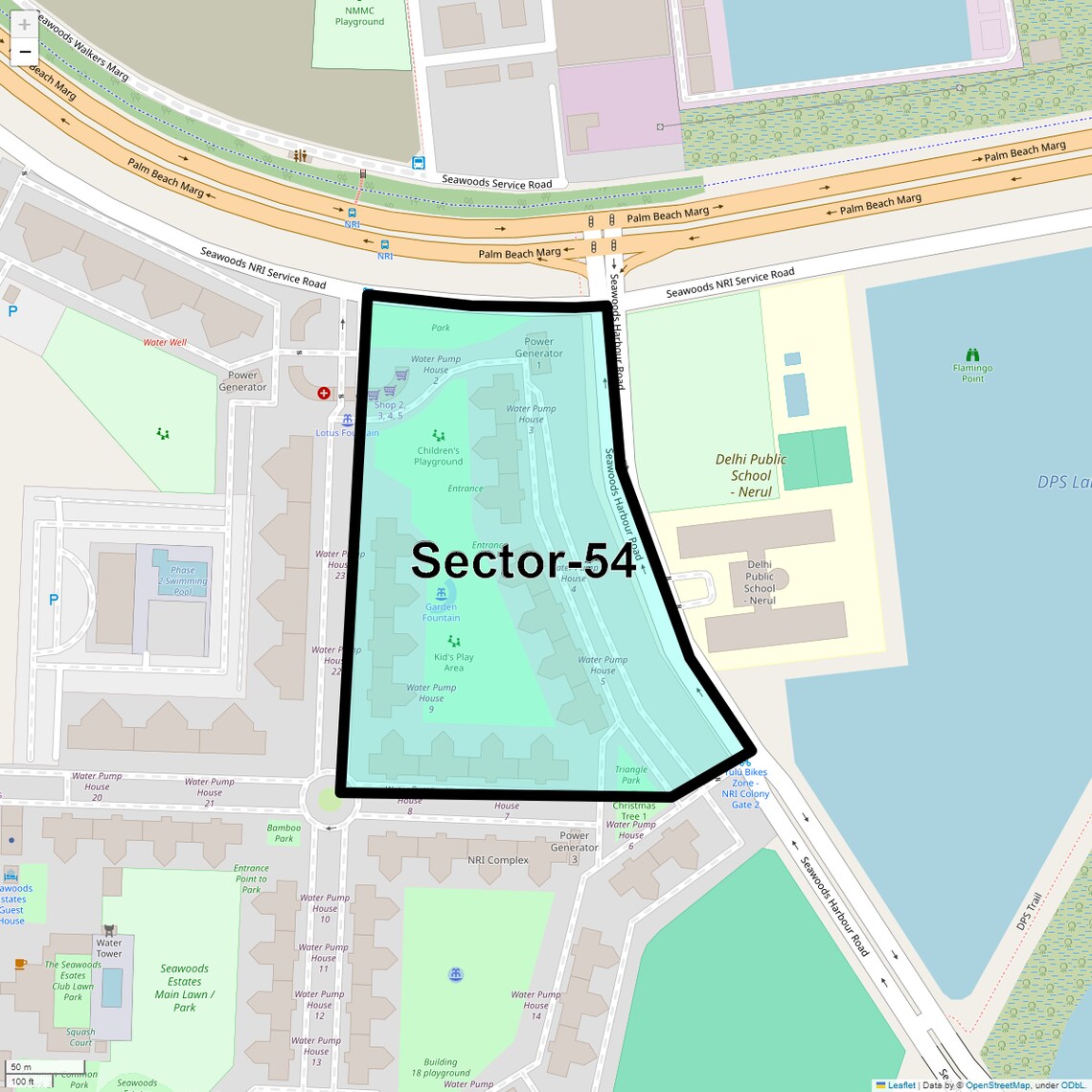 Location Map of Sector 54, Navi Mumbai
