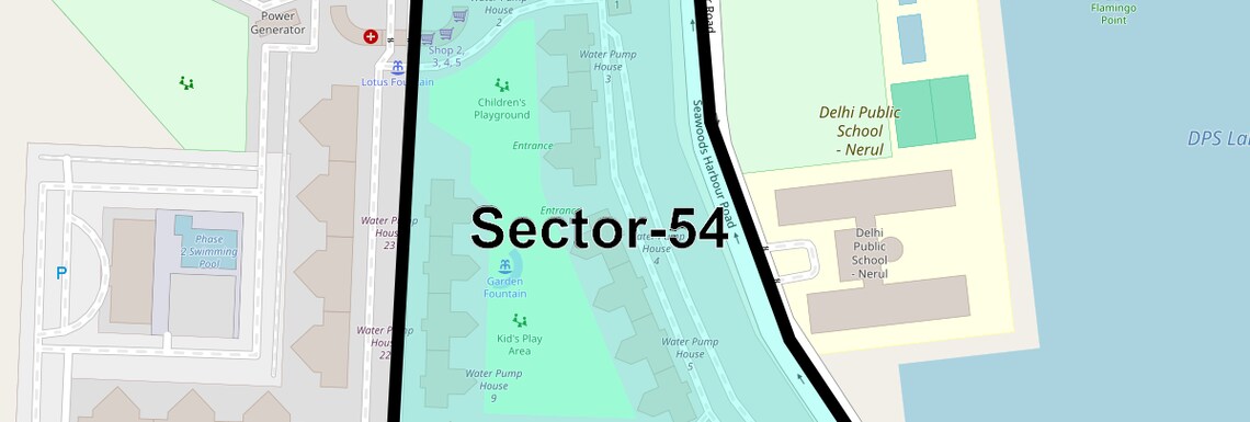 Location Map of Sector 54, Navi Mumbai