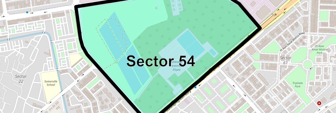 Location Map of Sector 54, Noida