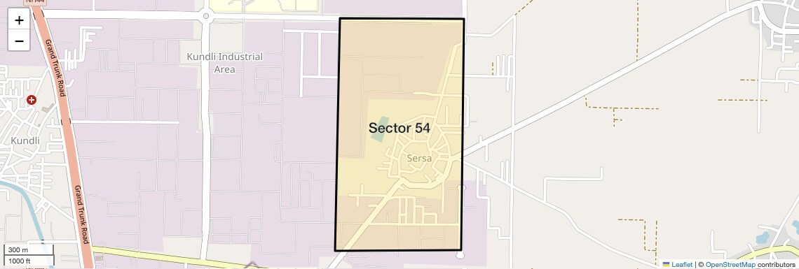 Location Map of Sector 54, Sonipat