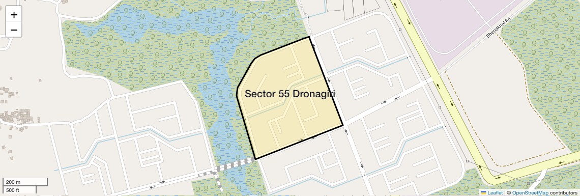 Location Map of Sector 55 Dronagiri, Navi Mumbai