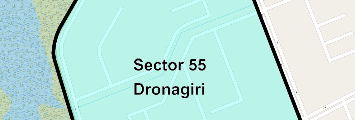 Location Map of Sector 55 Dronagiri, Navi Mumbai