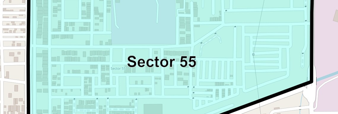 Location Map of Sector 55, Faridabad