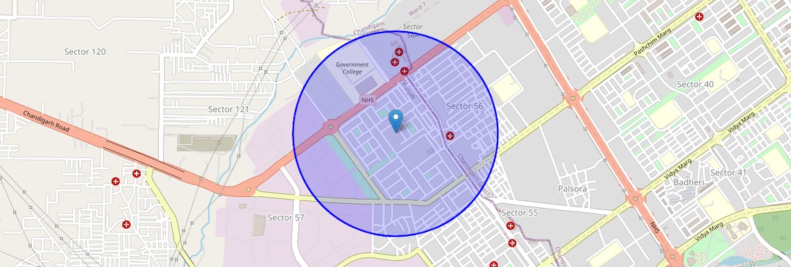 Location Map of Sector 56, Chandigarh