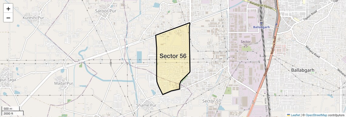 Location Map of Sector 56, Faridabad