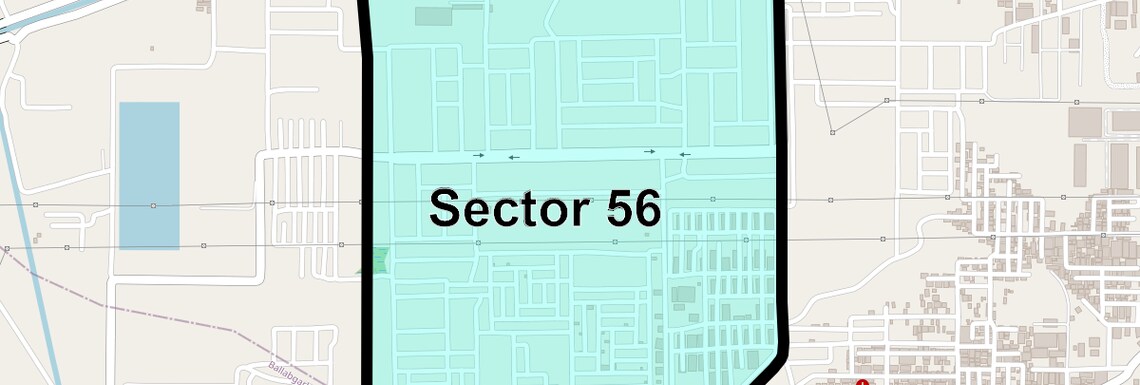 Location Map of Sector 56, Faridabad