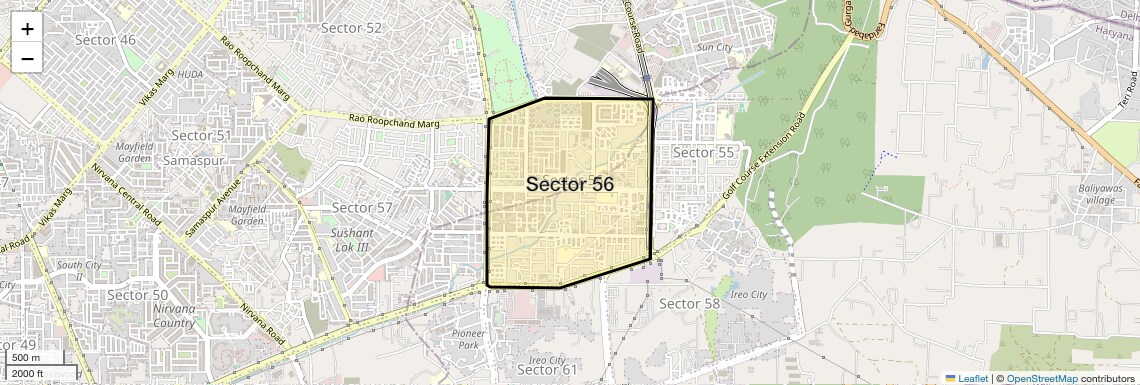 Location Map of Sector 56, Gurgaon
