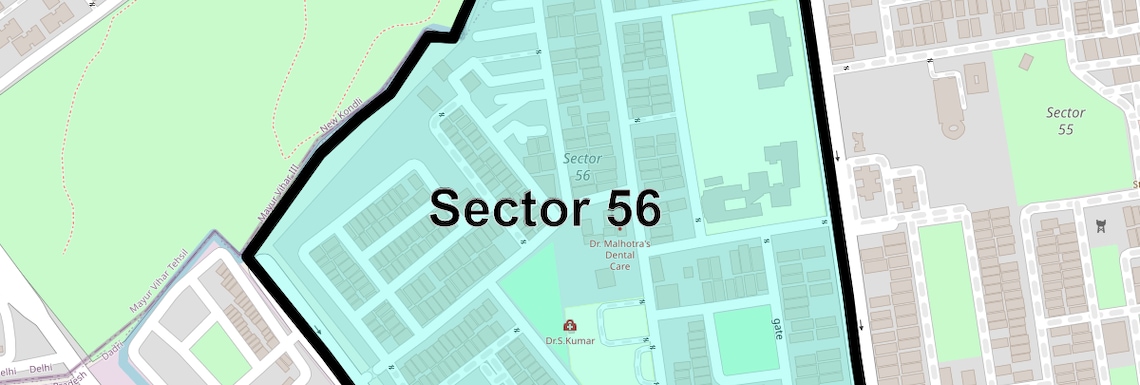 Location Map of Sector 56, Noida