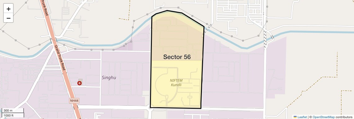 Location Map of Sector 56, Sonipat