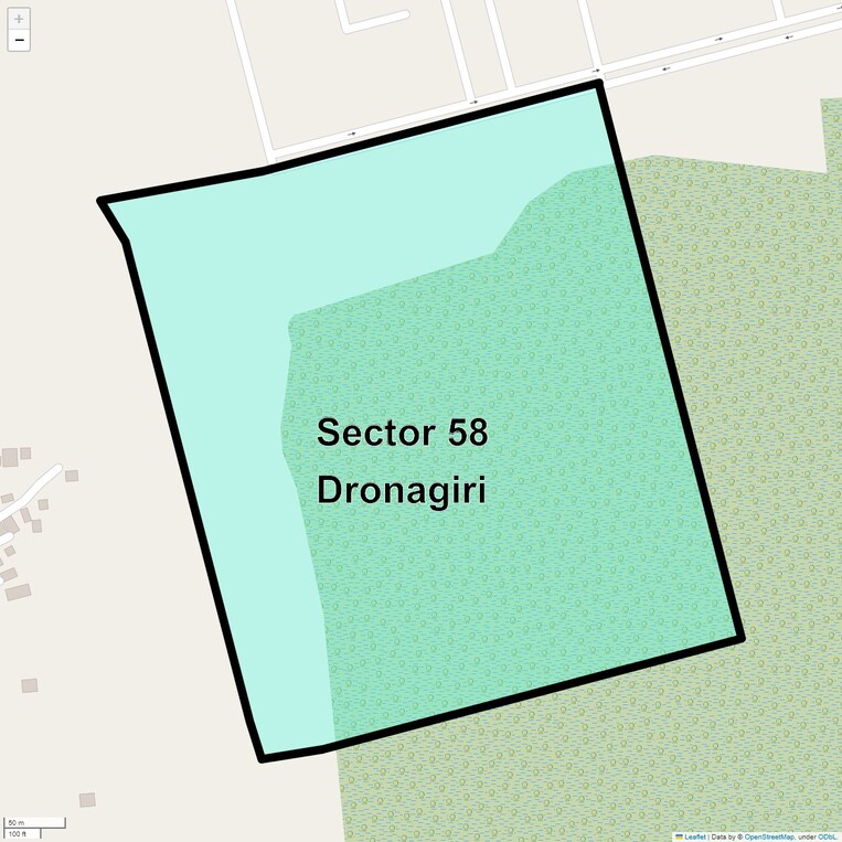 Location Map of Sector 58 Dronagiri