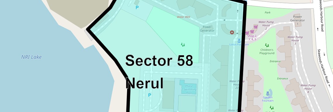 Location Map of Sector 58 Nerul, Navi Mumbai