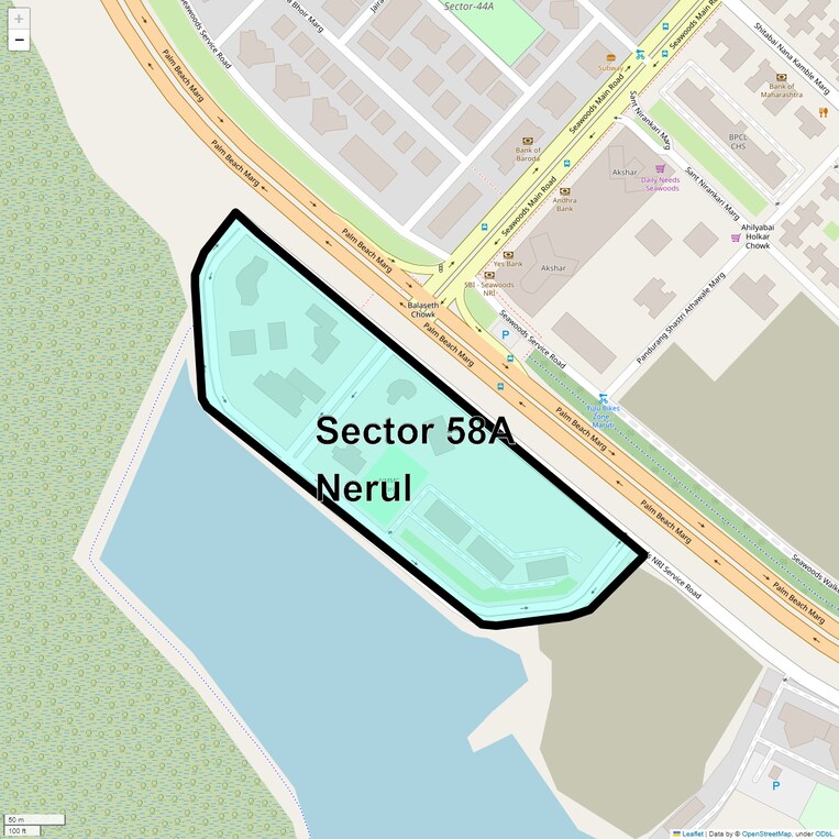 Location Map of Sector 58a Nerul