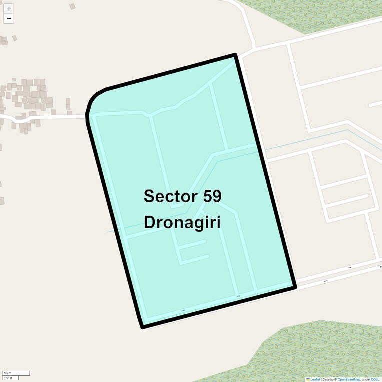 Location Map of Sector 59 Dronagiri