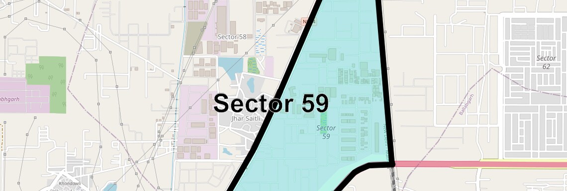 Location Map of Sector 59, Faridabad