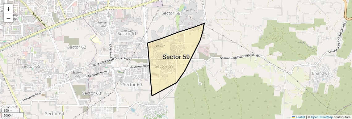 Location Map of Sector 59, Gurgaon