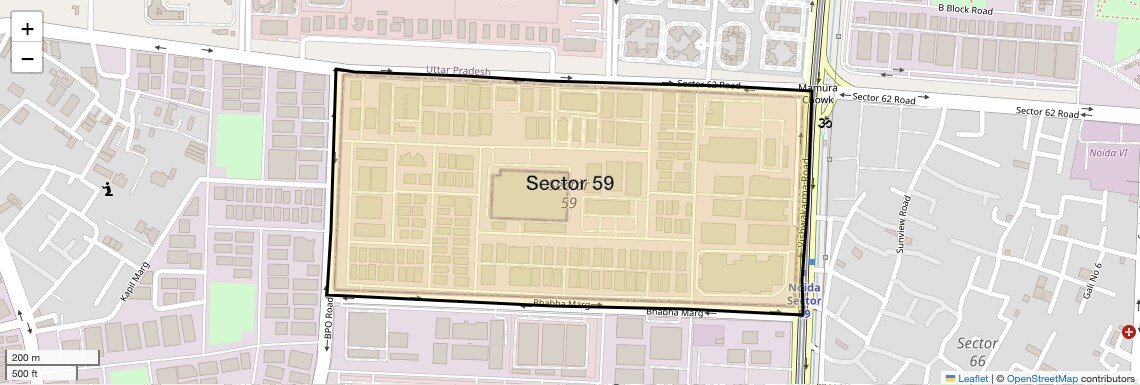 Location Map of Sector 59, Noida