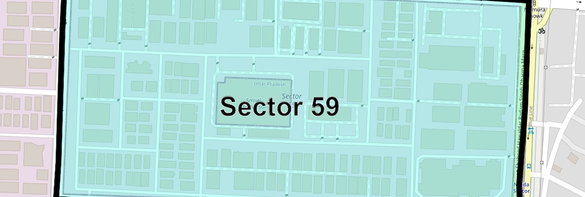 Location Map of Sector 59, Noida