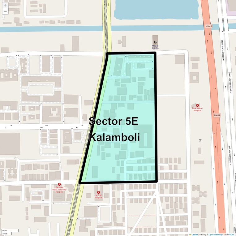 Location Map of Sector 5e Kalamboli