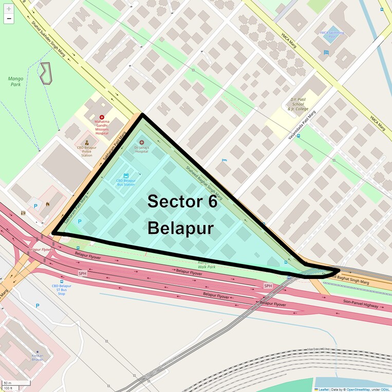 Location Map of Sector 6 Belapur