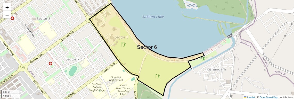 Location Map of Sector 6, Chandigarh