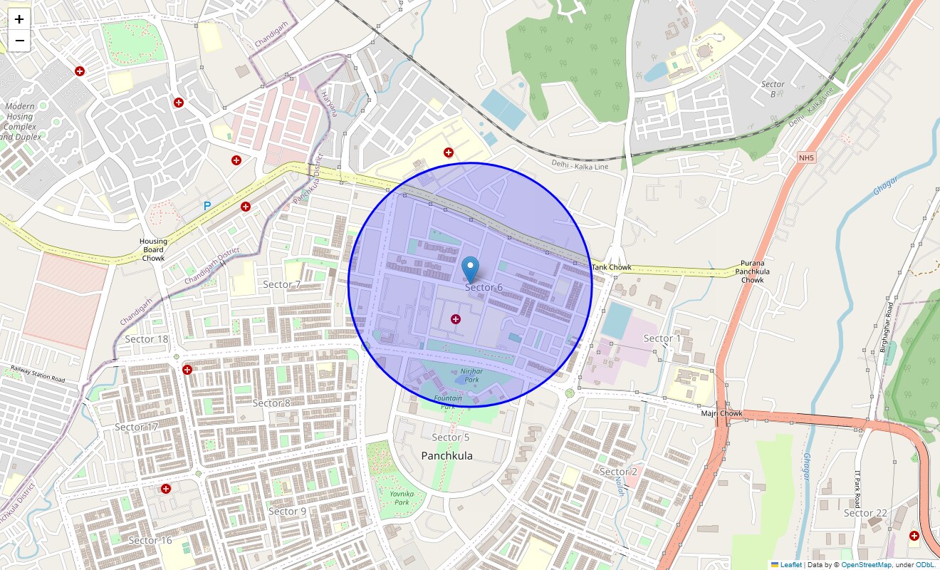 Location Map of Sector 6, Chandigarh